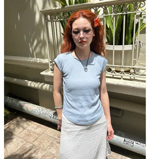 Cropped basic T-shirt