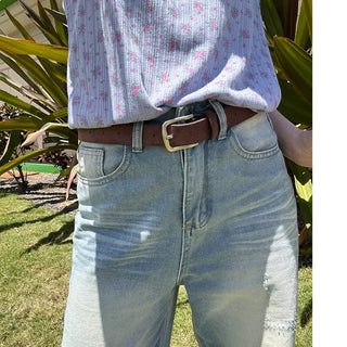 Suede square belt