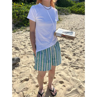 Patterned cotton shorts