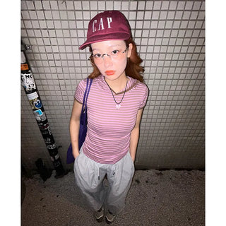 Hooded striped T-shirt