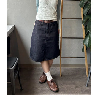 Denim midi skirt