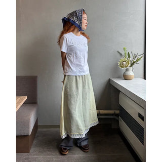 Layered sheer midi skirt