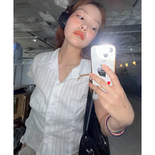 Cropped Line Half Sleeve Shirt
