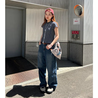 Washed Loose Fit Denim Pants