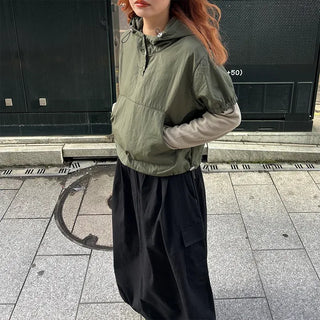 Layered nylon parka