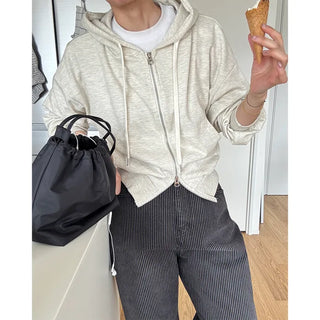 Lightweight cropped hoodie