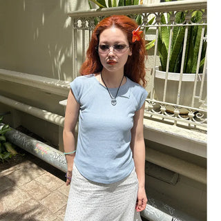 Cropped basic T-shirt