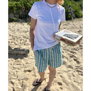 Patterned cotton shorts