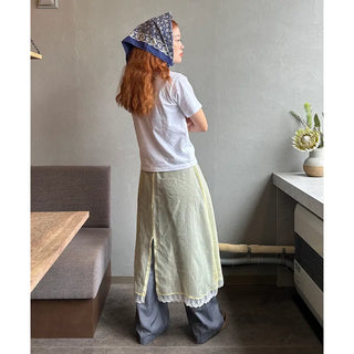Layered sheer midi skirt