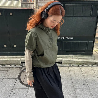 Layered nylon parka