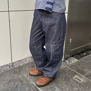 Pocket wide denim pants