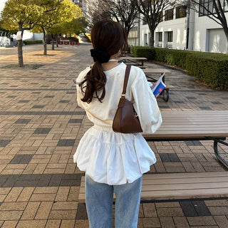 One-shoulder sweatshirt