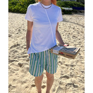 Patterned cotton shorts