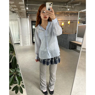 Sheer hooded shirt