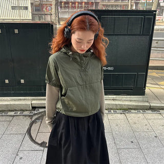 Layered nylon parka