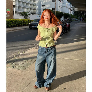Checked feminine blouse