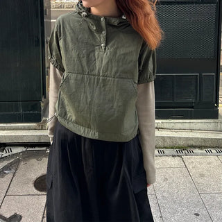 Layered nylon parka