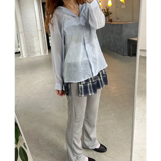Sheer hooded shirt