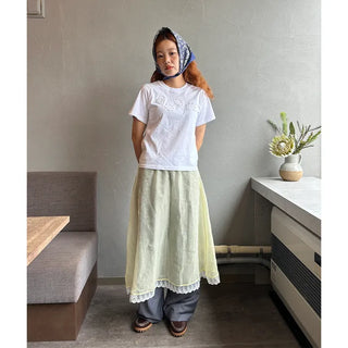 Layered sheer midi skirt