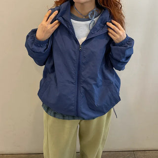 (Unisex) Nylon Hooded Zip-Up