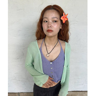 Sheer cropped cardigan