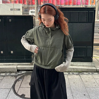 Layered nylon parka