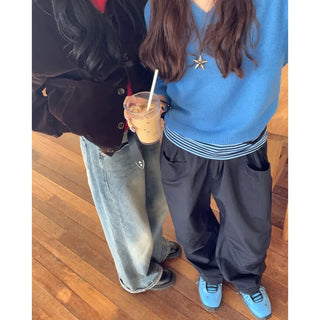 (Unisex) Snap Wide Two-Pleat Pants