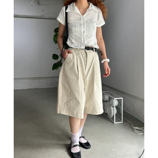 Bermuda shorts with one pleat