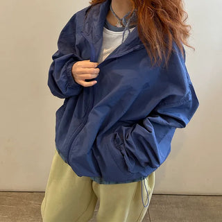 (Unisex) Nylon Hooded Zip-Up
