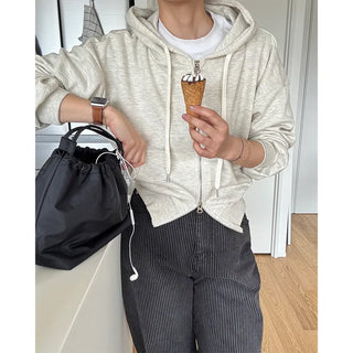 Lightweight cropped hoodie
