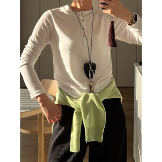 Button-up long T-shirt