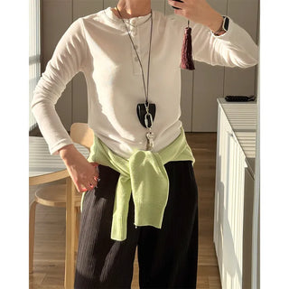 Button-up long T-shirt
