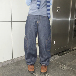 Pocket wide denim pants