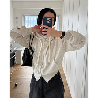 Lightweight cropped hoodie