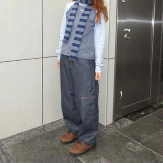 Pocket wide denim pants
