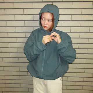 (Unisex) Nylon Hooded Zip-Up