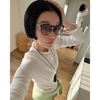 Button-up long T-shirt