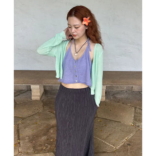 Sheer cropped cardigan