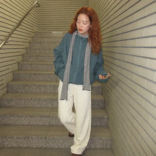 Cotton straight-fit pants