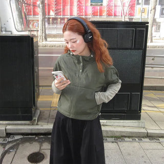 Layered nylon parka