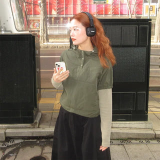 Layered nylon parka