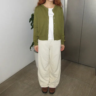 Cotton straight-fit pants
