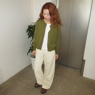 Cotton straight-fit pants