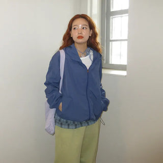 (Unisex) Nylon Hooded Zip-Up