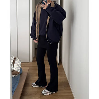 Wrap bootcut ribbed pants