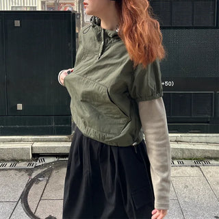 Layered nylon parka