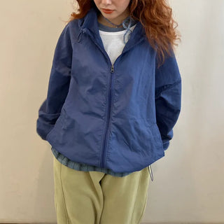 (Unisex) Nylon Hooded Zip-Up