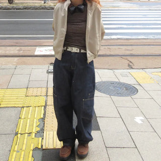 Pocket wide denim pants