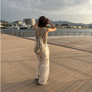 Mesh string drawstring backpack