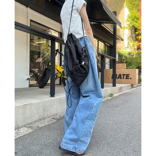 Mesh string drawstring backpack